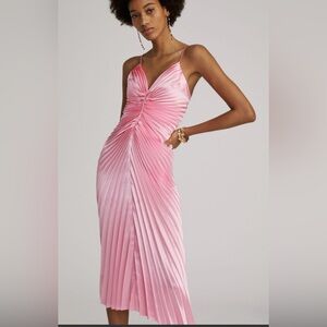 Pink Delfi (anthropologie) cocktail dress NEVER WORN midi length